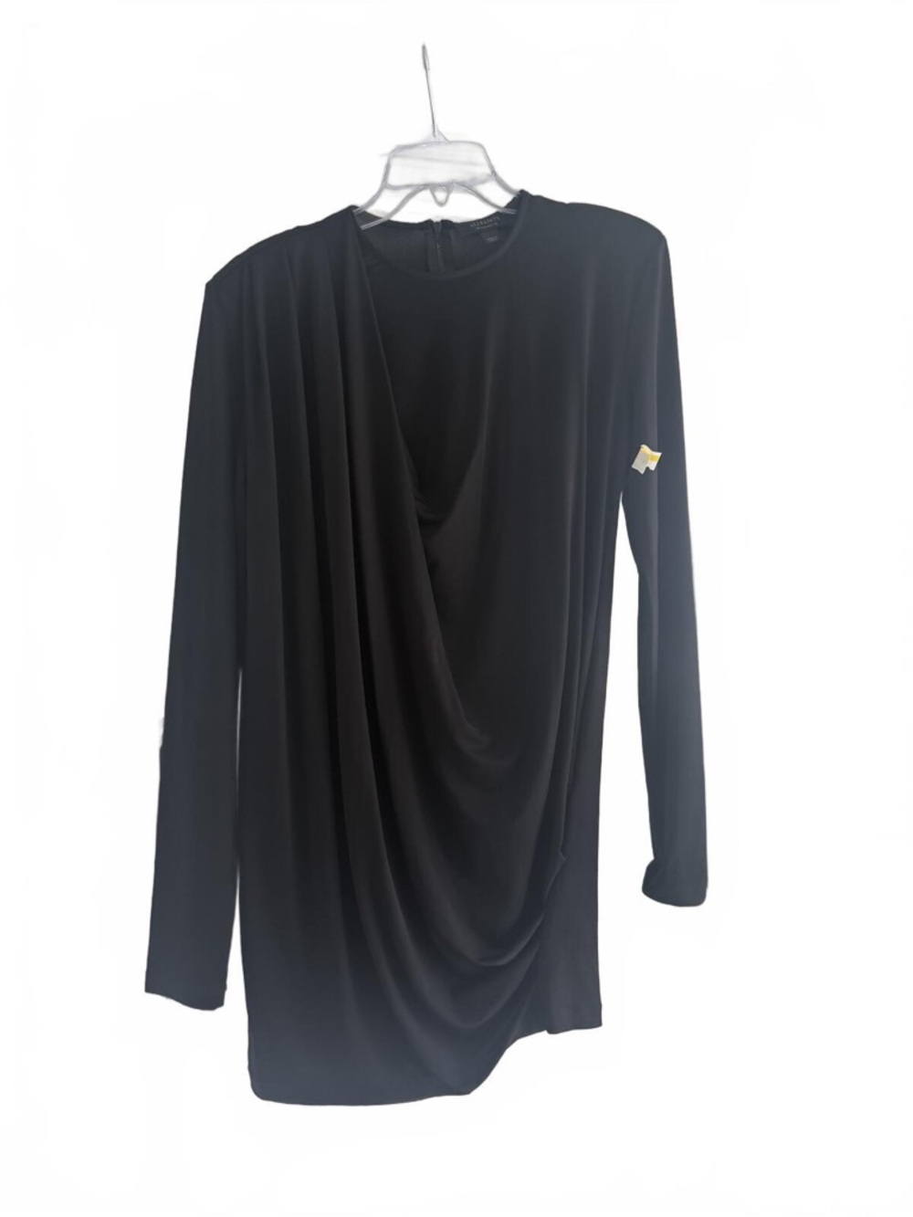 AllSaints Black Draped Long-Sleeve Mini Dress - Picture 4 of 8